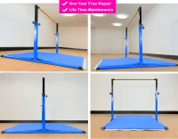 MARFULA Adjustable 4FT/5FT Gymnastics Kip Bar Set with Mat - 5 Ft Length, 4 Ft Inner Width, Height 36""-60"" for Kids, Home & Club Training(m-7)