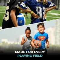 Youth Junior & Peewee Football with 10 Passing Routes — Leather Kids Football (Junior & Peewee Sizes) Endorsed by Drew Brees, Great for Ages 6–12(m-7)