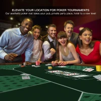 YUZPKRSI 70 x 35 Inch Poker Mat — 6-8 Player Texas Hold'em Rubber Table Top with Foldable Design and Carrying Bag for Poker, Blackjack, Casino Games(m-6)