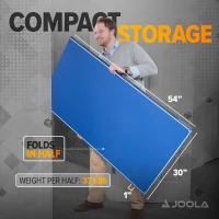 JOOLA Conversion Top with Net — Converts Billiard or Dining Tables into Regulation 9x5 ft Table Tennis Surface (12mm) with Foam Protection, 4-Piece Hinge(m-5)
