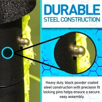 Franklin Sports Competition Portable Steel Backyard Soccer Goal with Net & Ground Stakes — 10' x 5' Training Goal (Adult & Youth, Foldable, Multiple Colors/Options)(m-2)