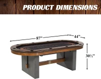 Barrington Urban Tournament Poker Table — 87"" Tournament Top with 2-Piece Dining Conversion, Felt Playfield and 10 Cup Holders(m-2)