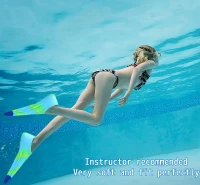 Fanwill Short Flippers for Kids — Comfortable Swim Fins for Lap Training, Children & Beginners (Girls, Boys)(m-6)