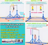 Marfula Foldable Gymnastics Kip Bar for Kids & Teens (Ages 3-25) - 5Ft/8Ft Base Length, 4Ft Width, 5Ft Adjustable Height - Portable Home and Club Training Bar(m-2)
