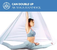 Aerial Yoga Hammock Kit – 9 yd Tricot Silks with Rigging Hardware & Guide, All-Level Aerial Swing for Flying Yoga & Acrobatics (Supports Rigging Point up to 13ft)(m-6)