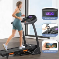 THERUN Foldable Incline Treadmill for Running & Walking, 300 lb Capacity, 0–15% Auto Incline, 17"" x 47.2"" Wide Belt, 3.5HP Dual Motor, App & Heart Rate(m-6)