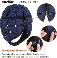 Soft Shell Scrum Cap Headgear for Rugby & Flag Football — Protective Helmet for Youth and Adults(m-3)
