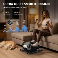 Under-Desk Elliptical Leg Exerciser — Electric Pedal Machine for Seniors, 12 Speeds & 12 Modes with Remote, Elastic Cord, Manual and Auto for Home Office(m-7)