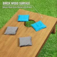 GoSports Wooden Regulation Cornhole Boards 4 ft x 2 ft – Light Brown Stain, Carrying Case & Bean Bags Included(m-5)