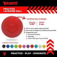 Velocity Lacrosse Balls — From Single Balls to 120-Pack Cases (1,2,3,6,12,18,24,36,60,120) — For Practice, NFHS & College Size(m-2)