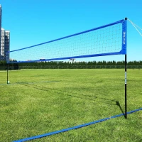 Heavy Duty Outdoor Volleyball Net with Steel Anti-Sag System and Adjustable Aluminum Poles, Professional 32'x3' Regulation Set with Carry Bag(m-6)