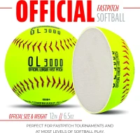 Franklin Sports OL3000 Fastpitch Official Game Softball - 12"" Optic Yellow, Tournament Grade, Single Ball(m-3)