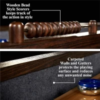 Barrington 12-Foot Rustic Shuffleboard Table with Cabinets - Classic Arcade Collection with Puck Sets, Preassembled Playfield(m-6)