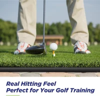 Golfguru Dense Elite Hitting Mat (5'x4' or 5'x5') — Heavy-Duty Practice Turf with 10 Balls & 9 Tees, Durable Backyard/Indoor Training Mat(m-3)