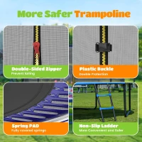 ORCC Premium 1200 lbs Outdoor Trampoline – Multiple Sizes (16/15/14/12/10/8 ft) with Enhanced Safety Features(m-8)