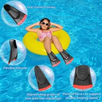 Kids Short Swim Fins — Comfortable Training Flippers for Lap Swimming, Children & Beginners(m-3)