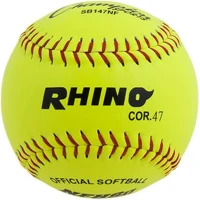 Champion Sports® Optic Yellow Leather Softballs – Dozen, .47 Polycore, Medium Compression, Raised Seams(m-1)