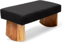 Meditation Bench — Zen Black Seiza Stool in Sustainable Acacia Wood with Curved Base for Improved Posture, Meditation & Prayer(m-1)