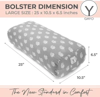 GAYO Organic Cotton Yoga Bolster for Restorative Practice — Washable Cover and Carry Bag Included(m-2)