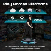 KAT Walk C2 Plus Enhanced VR Treadmill with Haptic Vibration, Noise Reduction & Built-in Wheels — 360° Locomotion, Nexus Adapter & VR Shoes, SteamVR and Quest Compatible, US Size 8.5(m-5)