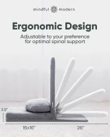 Mindful Modern Folding Pro Meditation Chair - Adjustable Floor Seat with Back Support and Half-Moon Buckwheat Cushion, Comfortable Mindfulness Living Room Chair(m-2)