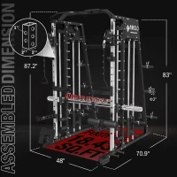 Mikolo M4 Smith Machine - 2200 lb Capacity Squat Rack with Lat Pulldown & Cable Crossover System, Complete Home Gym with Leg Hold-Down Attachment(m-8)