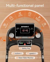 Home Treadmill with 0–15% Auto Incline, 3.0 HP Folding Treadmill for Running & Walking, 300 lb Capacity, Bluetooth & Pulse Monitor(m-3)