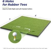 Golfguru Dense Elite Hitting Mat (5'x4' or 5'x5') — Heavy-Duty Practice Turf with 10 Balls & 9 Tees, Durable Backyard/Indoor Training Mat(m-4)