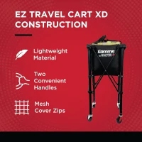 GAMMA Sports EZ Travel Cart - Portable Tennis & Pickleball Hopper with Premium Carrying Case (150/250 Capacity)(m-5)