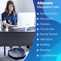 MIKO Deep-Kneading Foot Massager with Compression, Shiatsu and Heat for Plantar Fasciitis & Neuropathy - Fits up to Men’s Size 12(m-5)