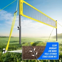 Patiassy Heavy-Duty Portable Volleyball Net — Adjustable Aluminum Poles, Winch Tension System, PU Ball & 1680D Carry Bag(m-6)