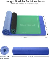 Heathyoga Eco-Friendly TPE Yoga Mat with Body Alignment System, SGS-Certified Non-Slip Surface and 6mm Cushioning, Extra-Large 72"" x 26""(m-5)
