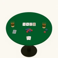 Felt Game Table Cover — Elastic Fitted Green Top for 58–64"" Round Tables, Ideal for Poker, Mahjong, Dominoes, Bridge(m-1)