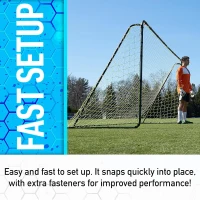 Franklin Sports Competition Soccer Goal – 12'x6' Portable Steel Goal with Net & 6 Galvanized Stakes – Available in Multiple Sizes & Colors(m-3)
