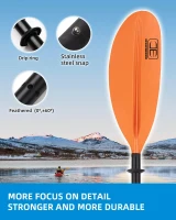 OCEANBROAD 86in/218cm, 90.5in/230cm, 95in/241cm Kayak Paddle — Alloy Shaft 2-Piece Oar with Bungee Leash(m-6)