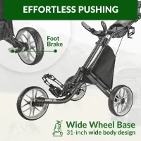 Caddytek CaddyLite EZ V8 Lightweight 3-Wheel Foldable Golf Push Cart – One-Click Two-Step Fold, EVA Wheels, Adjustable TPR Handle, Cooler Basket, Umbrella & Drink Holders, Compact Golf Trolley(m-4)
