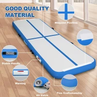 FBSPORT Inflatable Air Gymnastics Track – 16.4ft (16.4 ft), 4/8-inch Thick Inflatable Training Mat with Electric Pump for Home, Training, Cheer and Water Use(m-3)