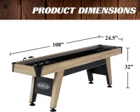 Barrington 9-ft Modern Industrial Shuffleboard Table — Compact, Durable with Accessories(m-2)