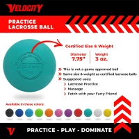 Velocity Lacrosse Balls for Practice — 1 to 120 Pack Options (1,2,3,6,12,18,24,36,60,120) — Official NFHS & College Size(m-2)
