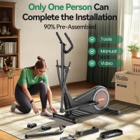 Niceday Home Magnetic Elliptical Trainer — 15.5–19 in Stride, 16 Resistance Levels, 400 lb Capacity, Kinomap Compatible(m-7)
