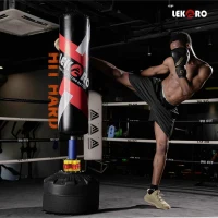 LEKÄRO Freestanding Punching Bag with Stand, Heavy Kickboxing Bag and Gloves for Adults & Kids(m-8)
