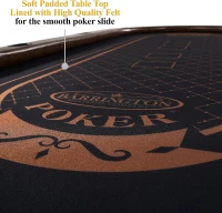 Barrington Urban Tournament Poker Table — 87"" Tournament Top with 2-Piece Dining Conversion, Felt Playfield and 10 Cup Holders(m-4)