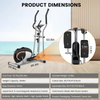 Dripex Elliptical Trainer - Ultra-Quiet Magnetic Home Elliptical with 6KG Flywheel, 8 Resistance Levels, LCD Display & Pulse Sensor(m-7)