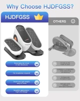 HJDFGSS Under-Desk Elliptical Machine — Electric Seated Pedal Exerciser for Leg Rehabilitation, 10-Speed, White(m-8)