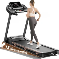 Home Treadmill with 0–15% Auto Incline, 3.0 HP Folding Treadmill for Running & Walking, 300 lb Capacity, Bluetooth & Pulse Monitor(m-1)