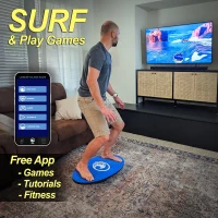 Lakesurf Balance Trainer with Phone Mount & Motion Tracking App — Wakesurfing Simulator, Fitness, Games and Coach-Led Tutorials(m-2)