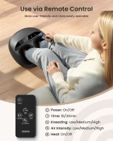 RENPHO 2026 Upgraded Full-Cover Shiatsu Foot Massager with Heat - Wireless Remote, Plantar Fasciitis Relief, Fits Up to US Size 13 (Black)(m-6)