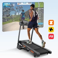 THERUN Incline Treadmill with Built-in Fan, 300 lb Capacity, 0–15% Auto Incline, Wide 17"" x 47.2"" Belt, 3.5HP, App Compatible (FitShow/Kinomap/Zwift)(m-5)