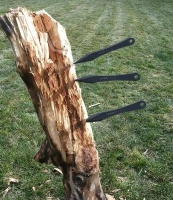 JXE JXO 9.4-inch Stainless Steel No-Spin Throwing Spikes Set with Nylon Belt Sheath – Solid Full-Tang 420HC(m-3)