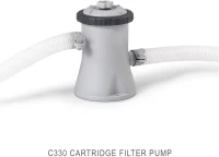 INTEX 28201EH 10ft x 30in Metal Frame Above-Ground Pool Set with 330 GPH Cartridge Pump – Puncture-Resistant 3-Ply PVC – Rust-Resistant Frame – 1,185 Gallon Capacity(m-9)